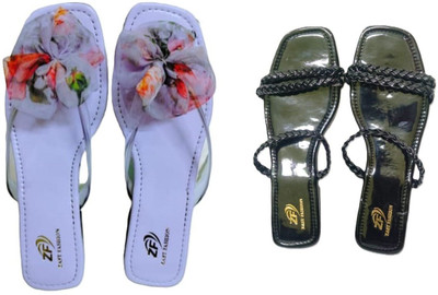 Zastfashion Women Flats(Black, Purple , 6)