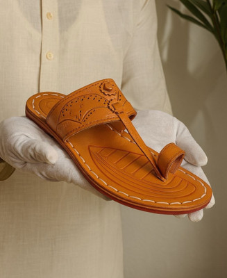Kolhapuri Men Sandals(Yellow , 8)