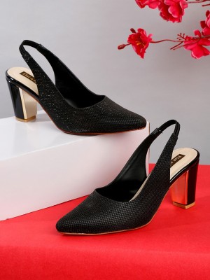 flat n heels Women Black Heels