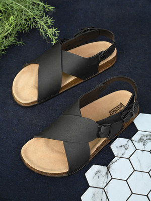 Roadster Men Sandals(Black , 6)