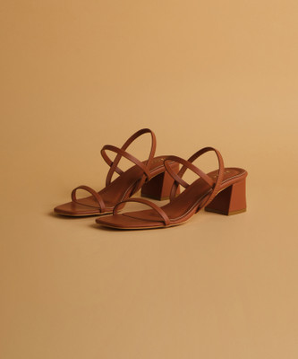 ERIDANI Women Heels(Tan , 8)