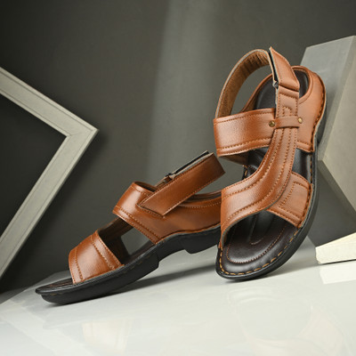 EL ADOR Men Sandals(Tan , 10)