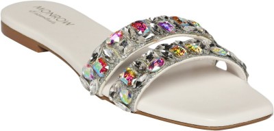 MONROW Women Flats(Silver , 7)