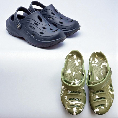 Monrav Men Clogs(Navy, Green , 8)