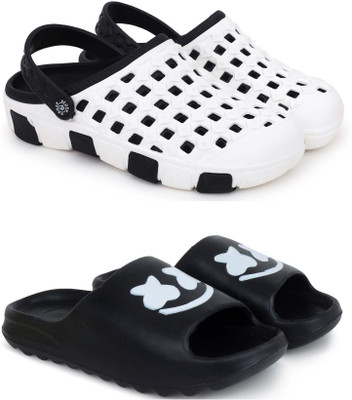 Kapani Fashion Men Slippers(Black, Black , 9)