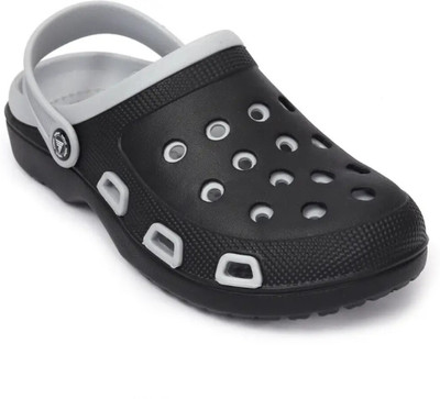 QRITE Trendy | Lightweight | Waterproof l Comfortable l Clogs for Men Men Sandals(Grey, Black , 8)