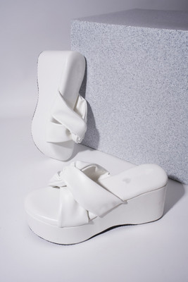 Hitway Women Wedges(White , 4)