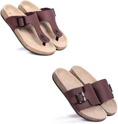 Walkivo Men Sandals(Brown, Brown , 10)