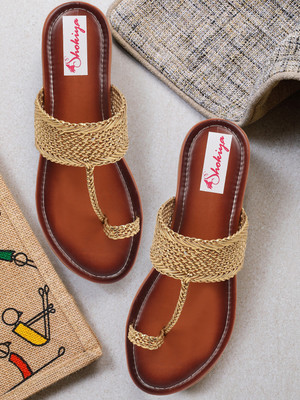 house of common Women Flats(Gold , 3)