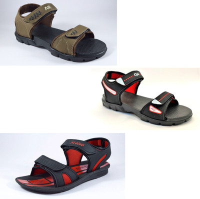 Classica Men Sandals(Brown, Black, Red, Black, Red , 6)
