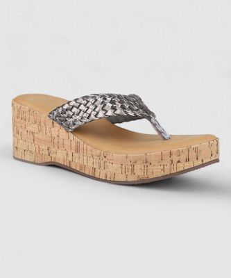 Inc.5 Women Wedges(Grey , 4)