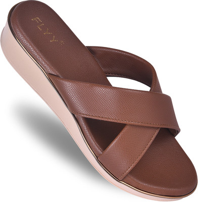 FLYY Women Wedges(Brown , 7)