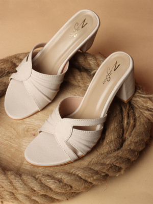 zaysoo Women Heels(Off White , 5)
