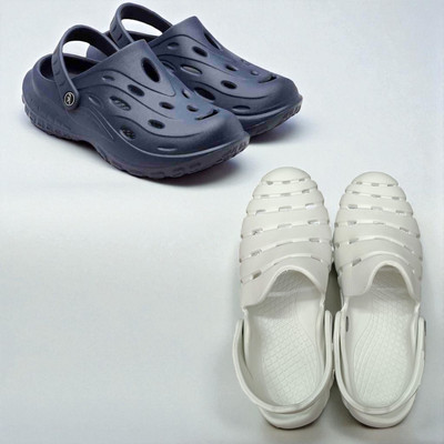 Monrav Men Clogs(Navy, White , 11)