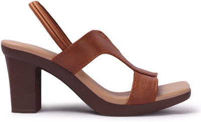 SNEAKERSVILLA Women Heels(Tan , 6)