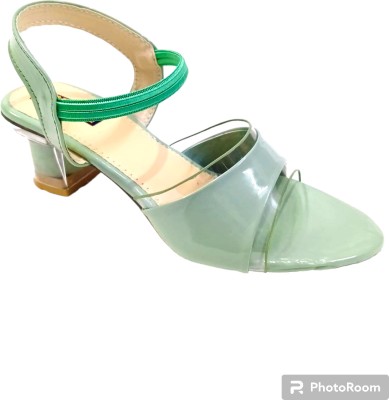 A S FOOT CRAFT Women Green Heels