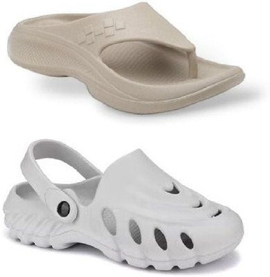 DEFLOW Men Sandals(Grey, Beige , 8)
