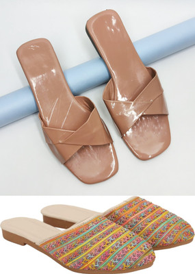 RTC ROYAL TRADING COMPANY Women Flats(Multicolor, Pink , 8)