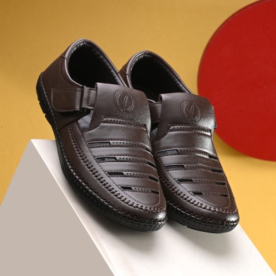 Vellinto Vellinto SCOTT Roman Sandals For Men ll Ethnic Closed Sandal For Men Men Brown Sandals