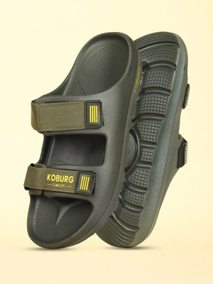 Koburg Nexa Men's Sandals| Comfortable | Extra Soft Slide| Lightweight |EVA Sole KF-464 Men Sandals(Olive , 9)