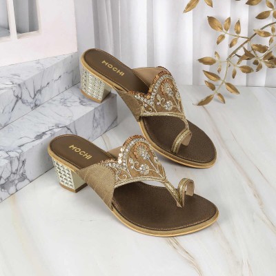 MOCHI Women Heels(Gold , 3)