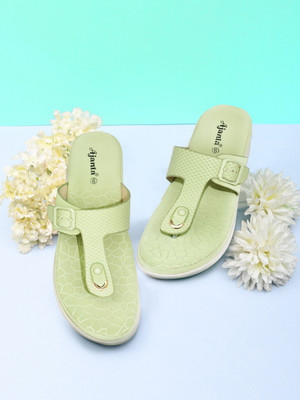 AJANTA Women Flats(Olive , 3)