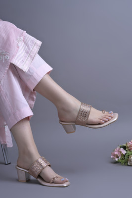 Froh Feet Women Heels(Pink , 8)