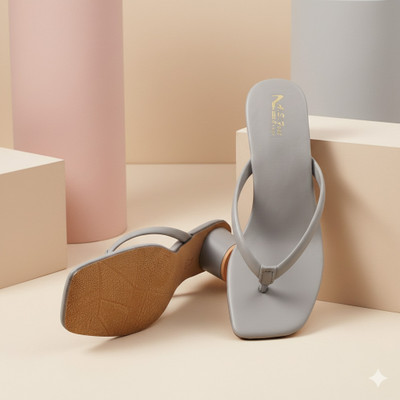 A S FOOT CRAFT Women Heels(Grey , 4)