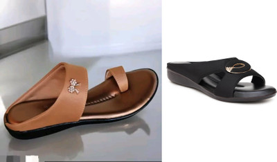 hunyza footwear Women Flats(Black, Brown , 4)