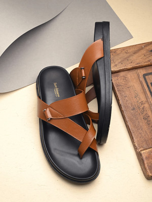 SAN FRISSCO Men Sandals(Tan, Black , 7)