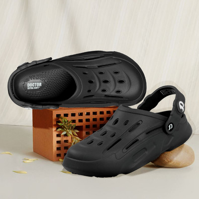 DOCTOR EXTRA SOFT Men Sandals(Black , 6)