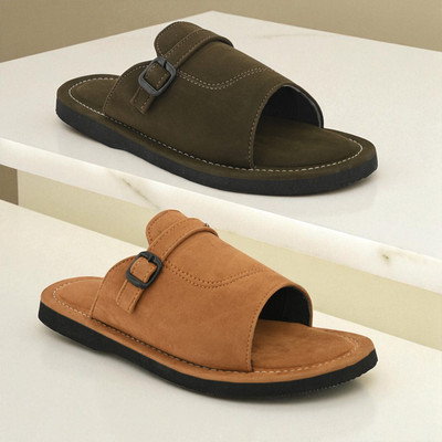 rajeraj Men Sandals(Olive, Brown , 8)