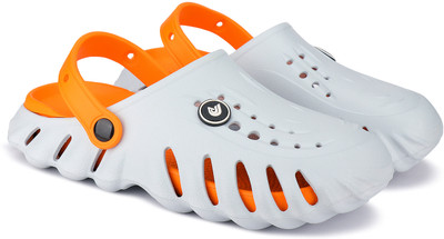Oxygen Men Clogs(Grey, Orange , 10)