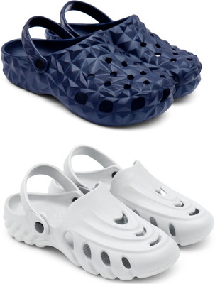 Golf Men Clogs(Blue, Grey , 6)