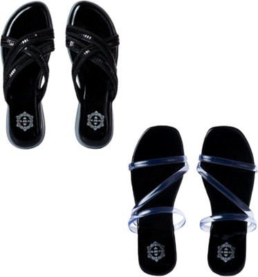 Petal And Pout Women Wedges(Grey, Black , 6)