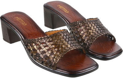 METRO Women Heels(Brown , 6)