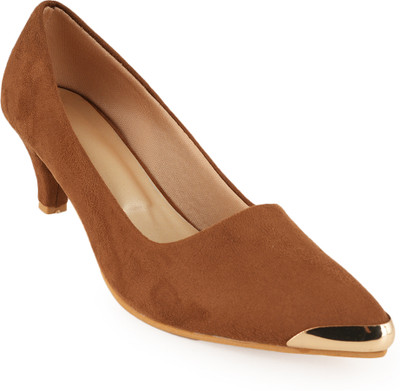 Walkfree Women Heels(Tan , 5)