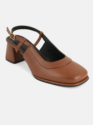 CHEMISTRY Women Heels(Tan , 8)