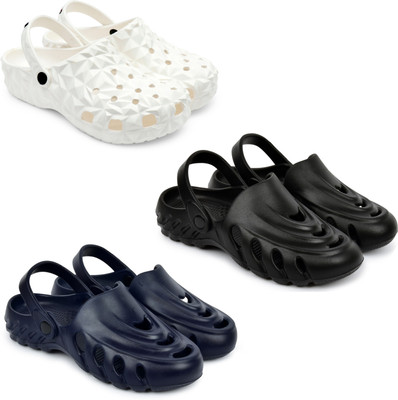 Golf Men Clogs(White, Black, Blue , 7)