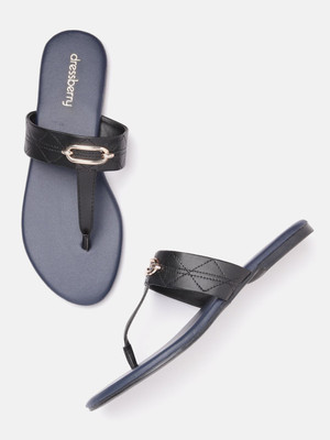 Dressberry Women Flats(Navy , 6)