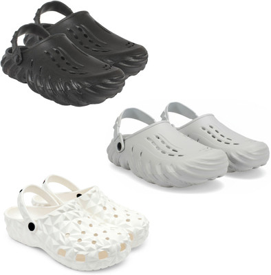 Golf Men Clogs(Black, Grey, White , 7)