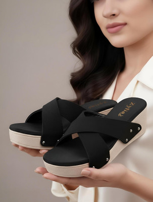 Zyfie Women Wedges(Black , 4)