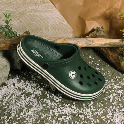 JQR FLOAT |Ultra-Soft and Comfortable Flip-Flops|Fashionable Slip-on Clogs Men Clogs(Olive, White , 7)