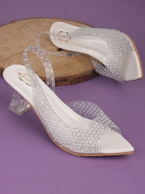 Denill Women Heels(White , 8)