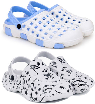 Kapani Fashion Men Clogs(Blue, White , 7)