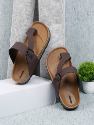 kosher Men Sandals(Brown , 8)