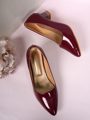 Mijas Women Heels(Maroon , 8)