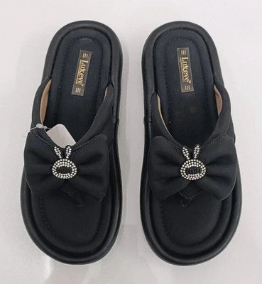 LUXEVE Women Flats(Black , 6)