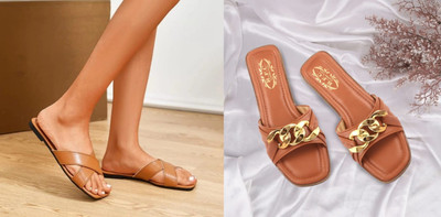 R F C Women Flats(Brown, Brown , 5)