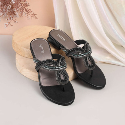 METRO Women Flats(Black , 4)